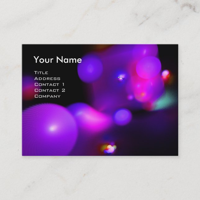 QUANTUM BUBBLES  MONOGRAM Vibrant blue Business Card (Front)