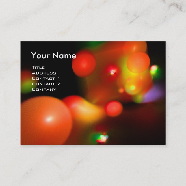 QUANTUM BUBBLES  MONOGRAM Vibrant red Business Card (Front)