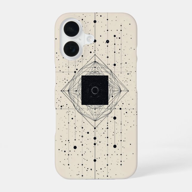 Quantum Center Grid Iphone Case (Back)