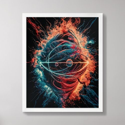 Quantum Chaos Energy in Motion Abstract Framed Art