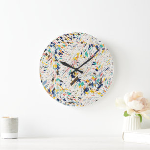 Quantum Chaos Mandala Art Large Clock