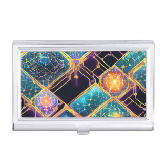 Quantum Computing Network Lights Business Card Case