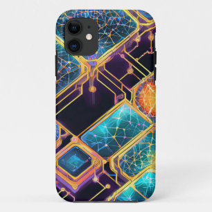 Quantum Computing Network Lights iPhone 11 Case