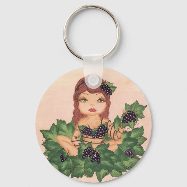Quantum Cutie Grape Vine Girl Keychain (Front)
