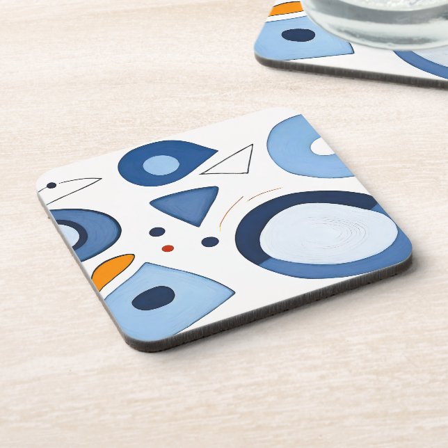 Quantum Dot Dreams Abstract Beverage Coaster (Left Side)