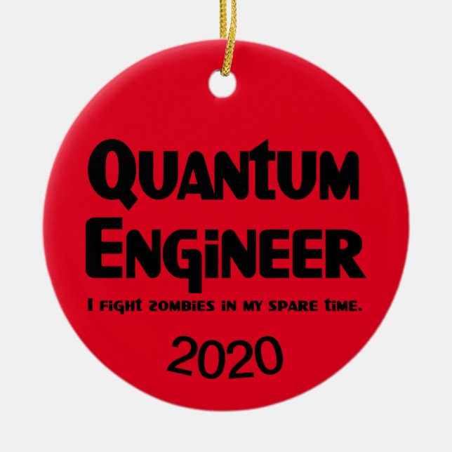 Quantum Engineer Zombie Fighter Ceramic Ornament (Front)