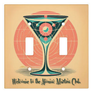 Quantum Entanglement Atomic Martini Club Cocktail Light Switch Cover