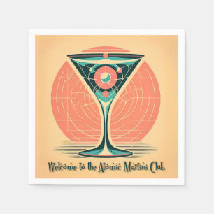 Quantum Entanglement Atomic Martini Club Cocktail Napkins