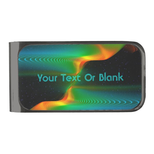 Quantum Entanglement Gunmetal Finish Money Clip (Front)