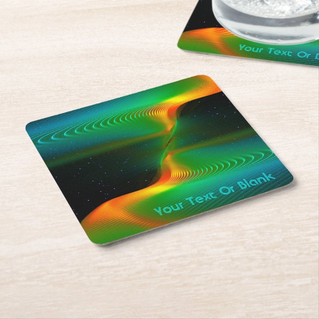 Quantum Entanglement Square Paper Coaster (Angled)