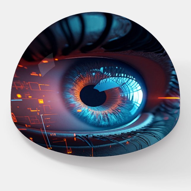 Quantum Eye glass dome paperweight (Angled)
