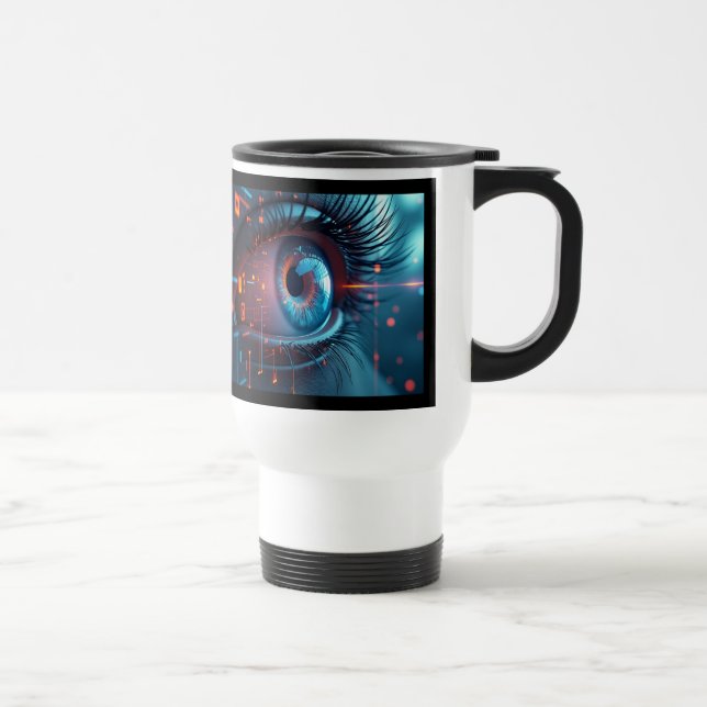 Quantum Eye left hand travel commuter mug (Right)
