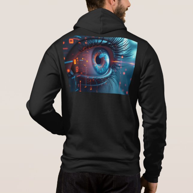 Quantum Eye men Bella black hooded sweatshirt (Back)