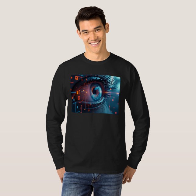 Quantum Eye men long sleeve black T-shirt (Front Full)