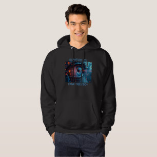 Quantum Eye tech men black hooded sweatshirt