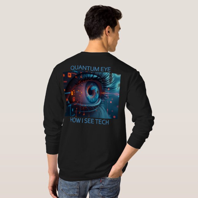 Quantum Eye tech men black long sleeve shirt back (Back Full)