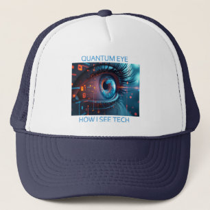 Quantum Eye Tech white and navy foam trucker hat