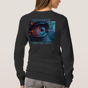 Quantum Eye tech women black long slv shirt back