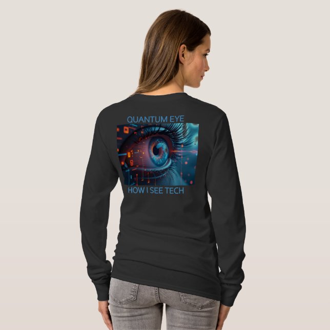 Quantum Eye Tech women blk long sleeve shirt back (Back Full)