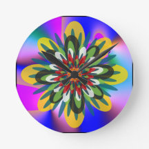 Quantum Floral colourful Retro Geometric Mandala 