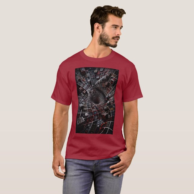 Quantum Grid 3D Illusion T-Shirt (Front Full)