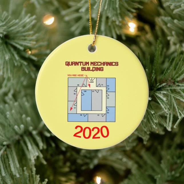 Quantum Mechanics Building Ceramic Ornament (Tree)