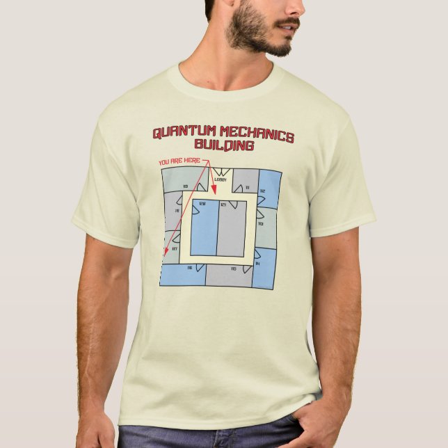Quantum Mechanics Building T-Shirt (Front)
