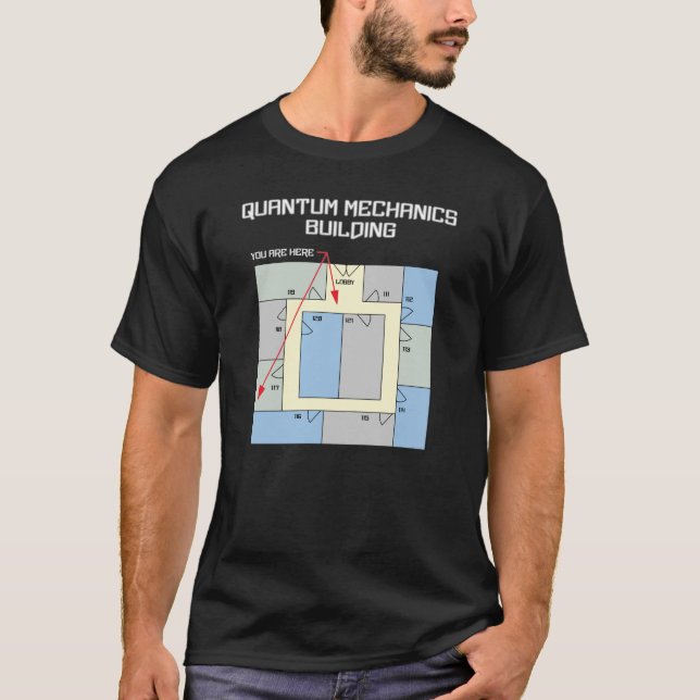 Quantum Mechanics Building T-Shirt (Front)