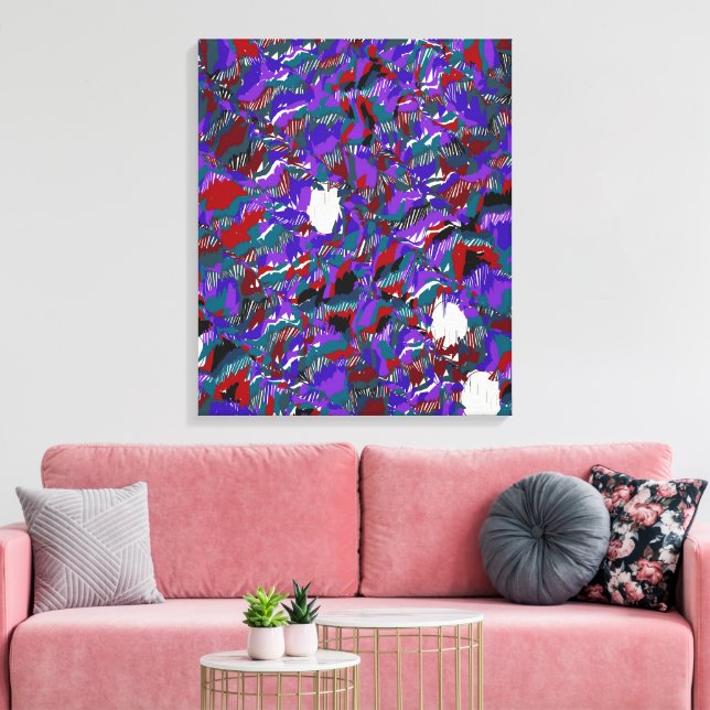 Quantum Mechanics Colours Flowing Pattern  Canvas Print (Insitu(LivingRoom))