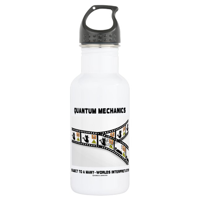 Quantum Mechanics Many Worlds Interpretation Water Bottle (Front)