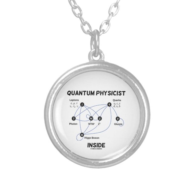 Quantum Physicist Inside (Higgs Field Higgs Boson) Silver Plated Necklace (Front)