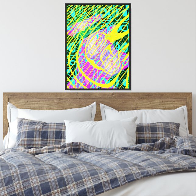 Quantum Physics Spider Wave Painting  Canvas Print (Insitu(Bedroom))
