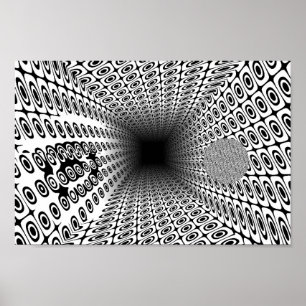 Quantum Ramanujan Tunnel Geometric OP Art Pattern Poster