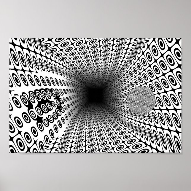 Quantum Ramanujan Tunnel Geometric OP Art Pattern  Poster (Front)
