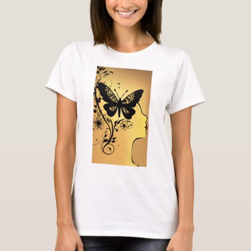 Quantum Threads _ Butterfly Design_Time T_Shir T_Shirt