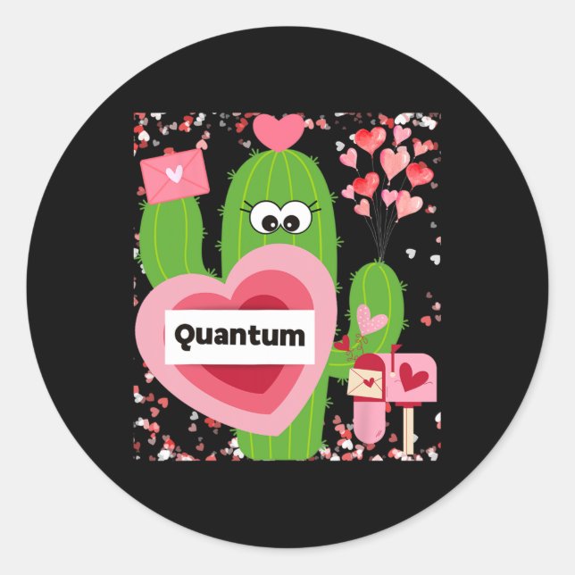 Quantum Valentine  Classic Round Sticker (Front)