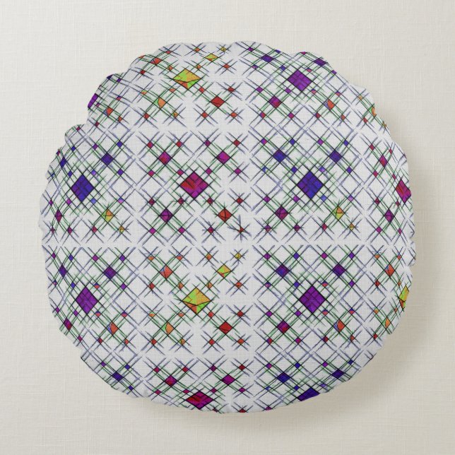 Quantum Weave Round Pillow (Front)