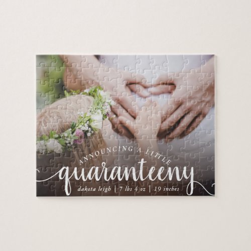 Quaranteeny  Newborn Baby Photo Announcement Jigsaw Puzzle