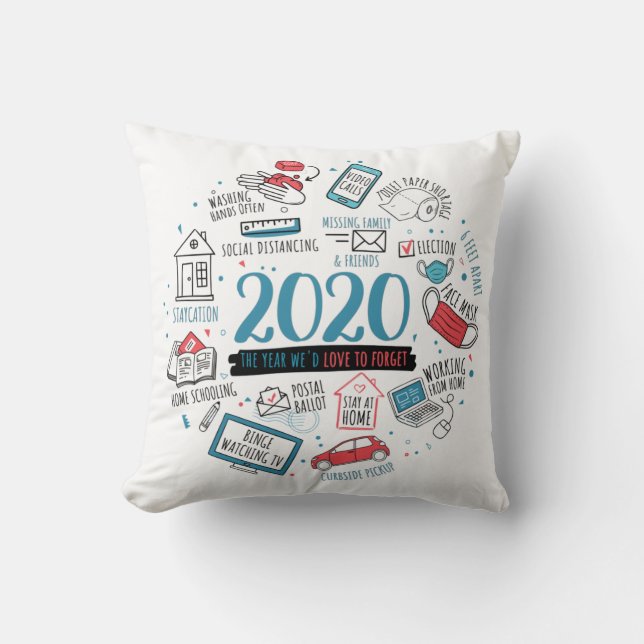 Quarantine 2020 Activities Commemorative Throw Pillow (Front)