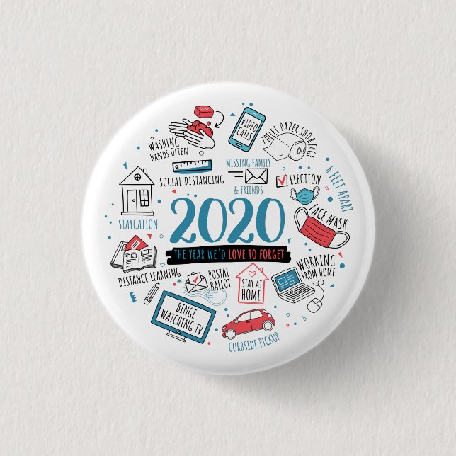 Quarantine 2020 Activities List Commemorative Button (Front)