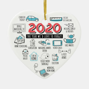 Quarantine 2020 Christmas Pandemic Commemorative Ceramic Ornament