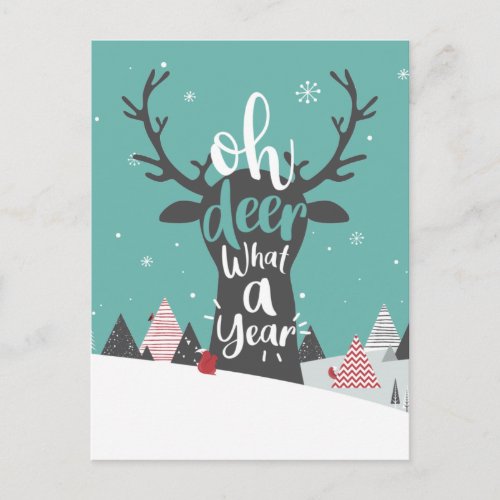 Quarantine 2020 Oh Deer What A Year Christmas Holiday Postcard
