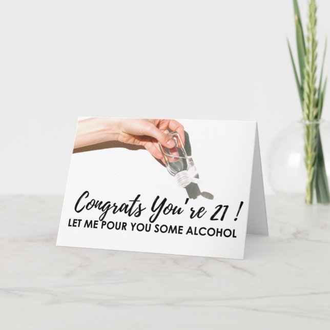 Quarantine 21 Birthday Card Funny Hand Sanitizer (Front)