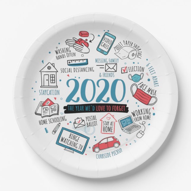 Quarantine Activities 2020 Christmas Commemorative Paper Plates (Front)