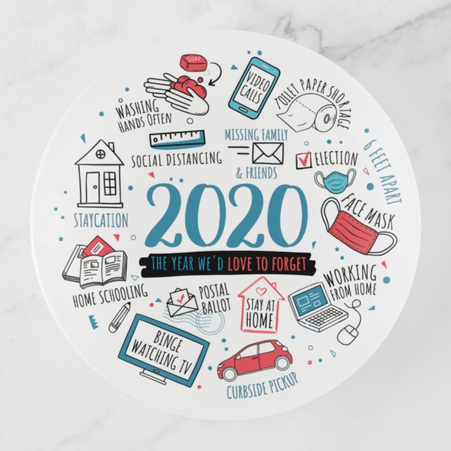Quarantine Activities 2020 Commemorative Gift Trinket Tray (Front)
