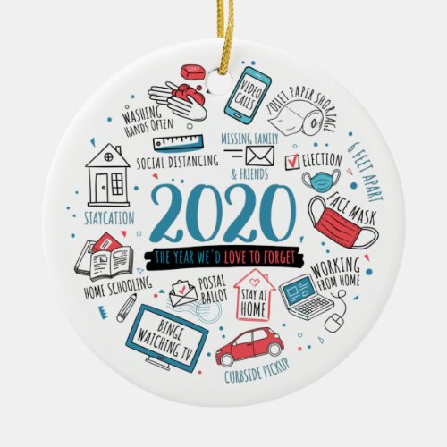 Quarantine Activities Christmas 2020 Commemorative Ceramic Ornament