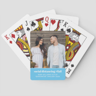Quarantine Baby Pregnancy Announcement Photo Poker Cards