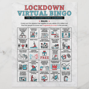 Quarantine Bingo Lockdown Activities