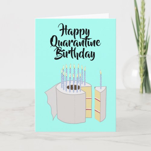 Quarantine birthday card funny toilet paper cake