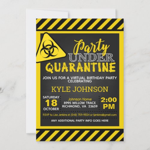 Quarantine Birthday Invitation